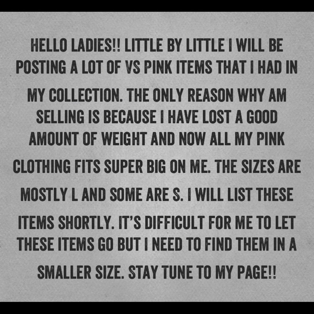 ⭐️SELLING VS PINK ITEMS SIZE L AND S⭐️